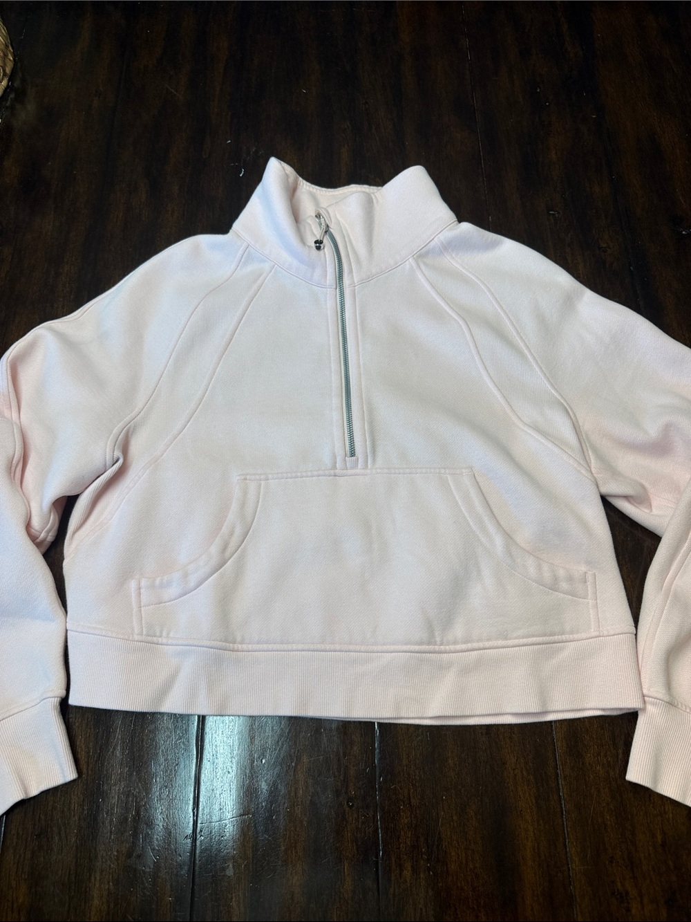 lululemon athletica Light Pink Scuba Quarter-Zip Cropped Pullover